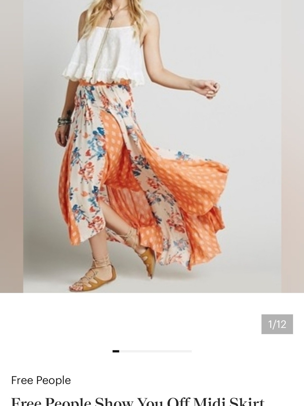Free People Show You Off High Low Maxi Skirt